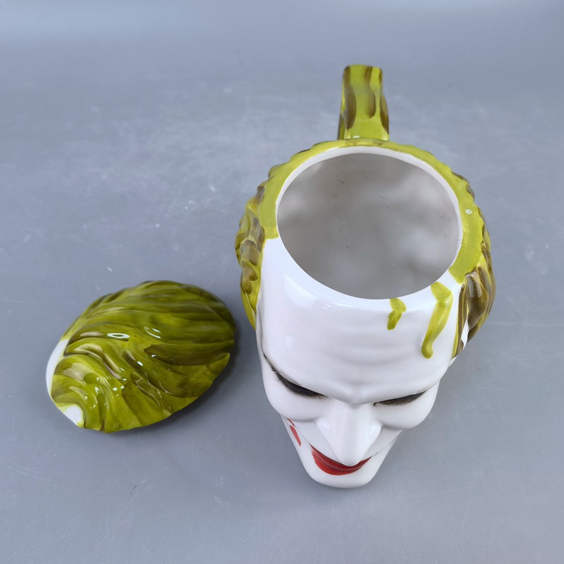 Halloween Dark Knight Taza de terror murciélago máscara de payaso Taza de agua de fiesta temática con tapa