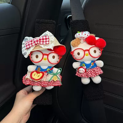 Car Hello Kitty Seatbelt Seat belt shoulder pad - black-shoulder-pads-vacation-kt-sweetheart-kt