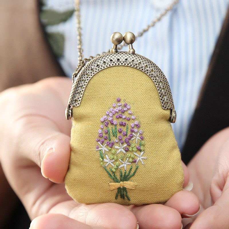 Jinhao collar hecho a mano DIY bordado boca Bolsa de Oro adornos creativo regalo femenino paño bordado kit suéter cadena