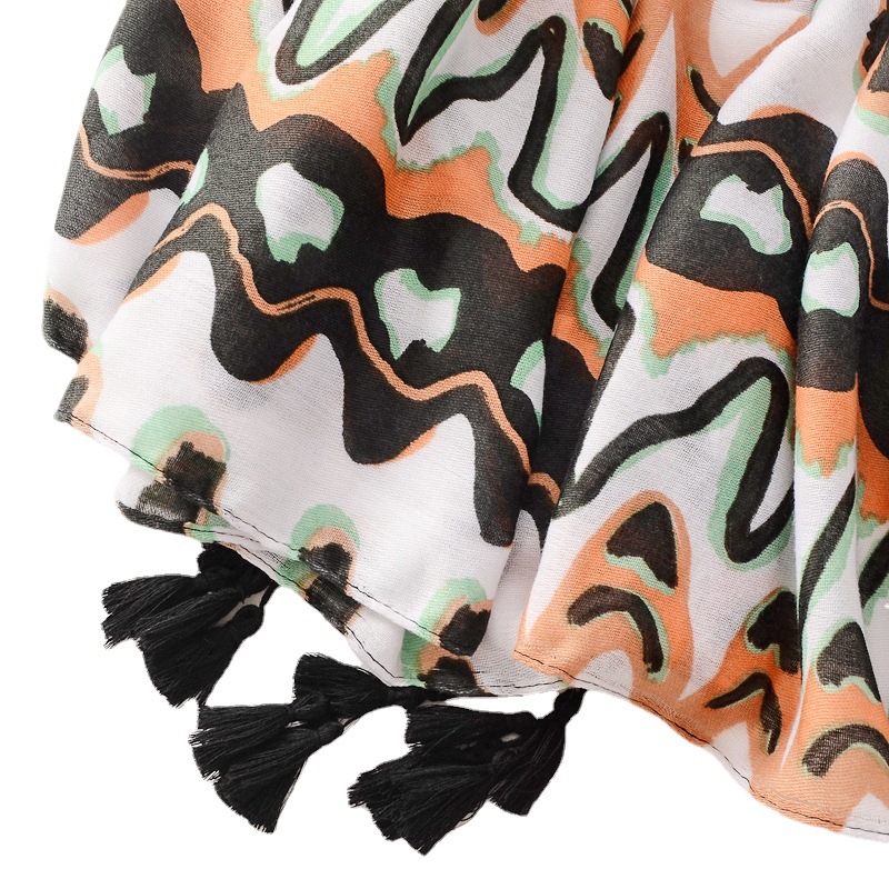 Estilo coreano de moda corrugado geométrico junto al mar viajes protector solar Toalla de playa habitación con aire acondicionado chal decorativo de algodón y lino sensación bufanda