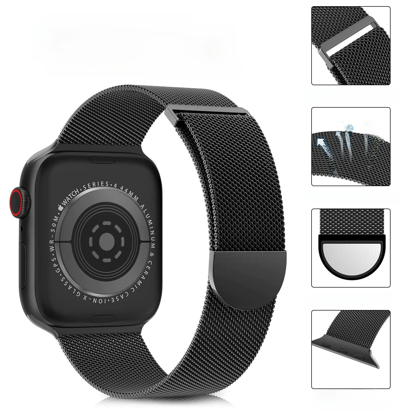 Миланский магнитный зажим с петлей (Apple) совместимый с iWatch, нержавеющая сталь, полукруглая застежка, несколько цветов