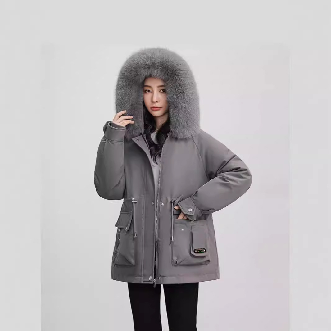 Desmontable más pelusa gruesa sobre la chaqueta corta para mujeres 2024 invierno nuevo cuello de lana grande ropa de mujer