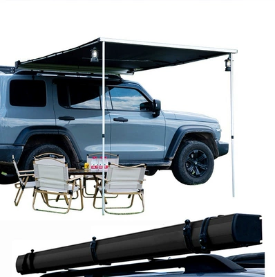 Avtomobil yan çətirləri – Camping Tent with Lights - black-aluminum-alloy-shell-16x25