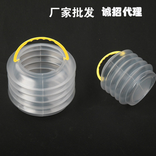 Transparent multi-purpose foldable water bucket, paint brush bucket, convenient retractable bucket, children's painting, brush cleaning, stationery