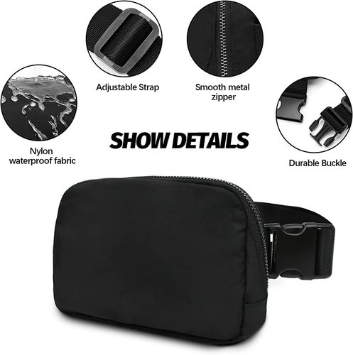 Wholesale lulu-style sports waist bag, waterproof nylon phone bag, unisex versatile crossbody multi-functional chest bag