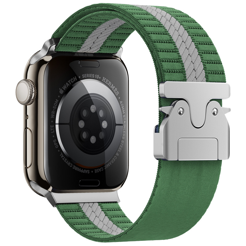 适用苹果applewatchS10降落伞扣条纹iwatch8/9/10智能手表带腕带|undefined
