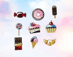 電腦繡花章夏日美食蛋糕糖果甜甜圈布貼刺繡布貼輔料刺繡貼補丁貼