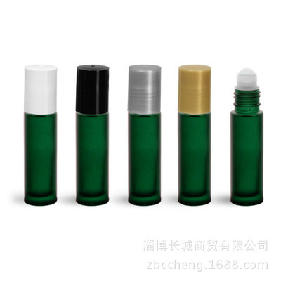 3ml绿色透明、棕色、蓝色滚珠瓶 玻璃瓶 瓶盖 ，盛装香水、精油