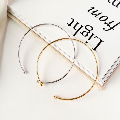 Minimalist and Versatile New Casual Double Round Bead Opening Bracelet for Students and Best Friends