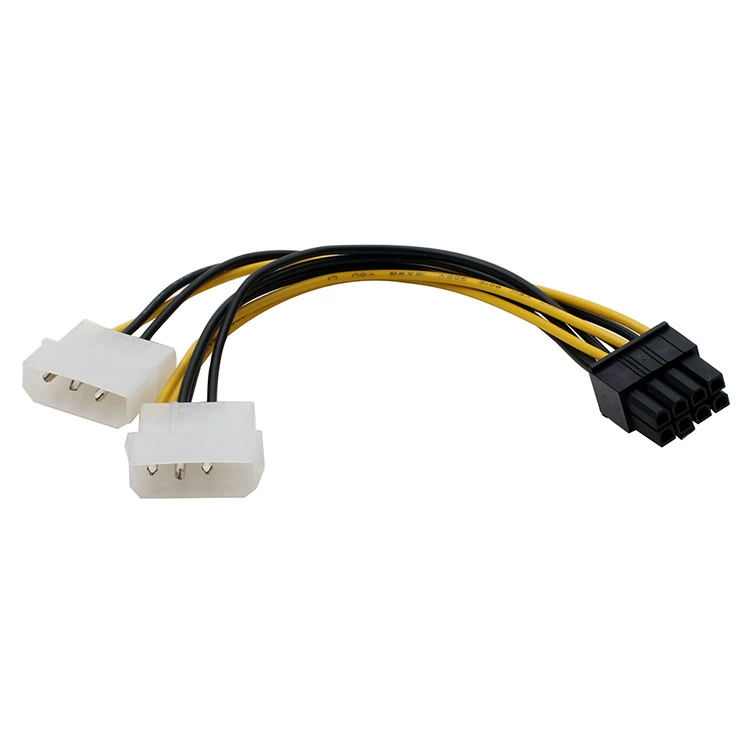 Double 4P to 8P (6+2) graphics card power cord 2 large 4PIN to recipe 8pin power cord dual 4P 8P 8P