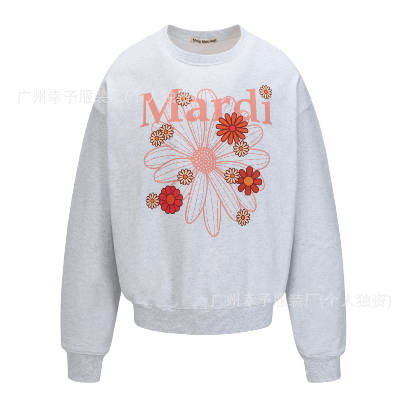 韩国Mardi卫衣赵露思同款小雏菊腊肠狗女秋冬刺绣印花套头圆领外|undefined