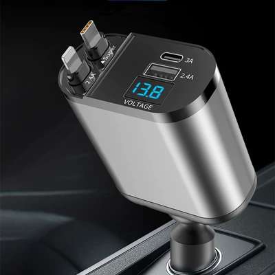 Charger with Retractable Cable, One-To-Four: Mobil şarj cihazları