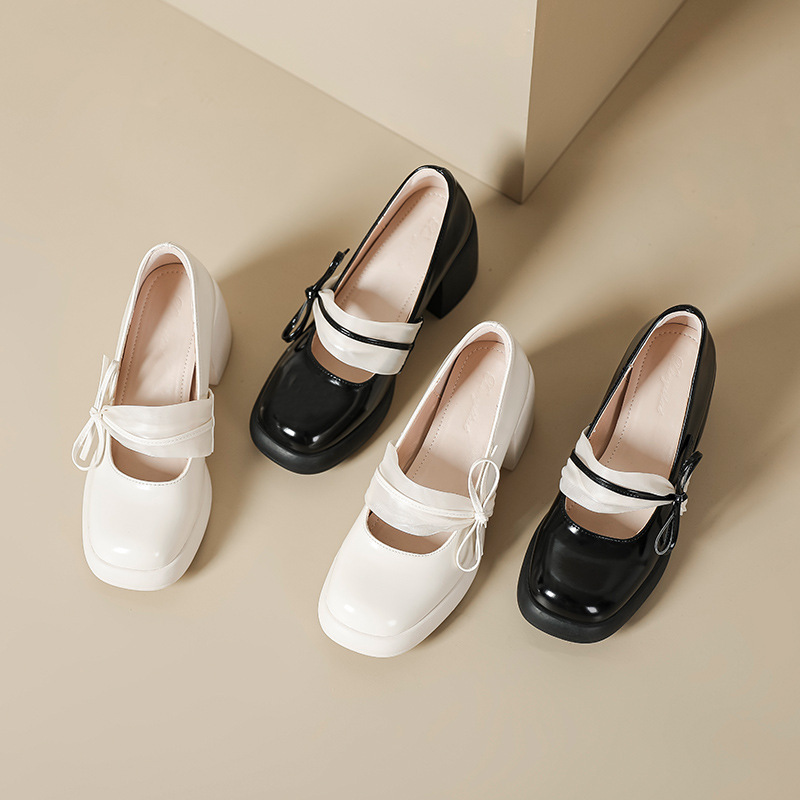 {Put on Dancing Shoes} Spot Seconds 2023 Spring Explosions High-heeled Mary Jane Shoes Thick-heeled Single-layer Shoes