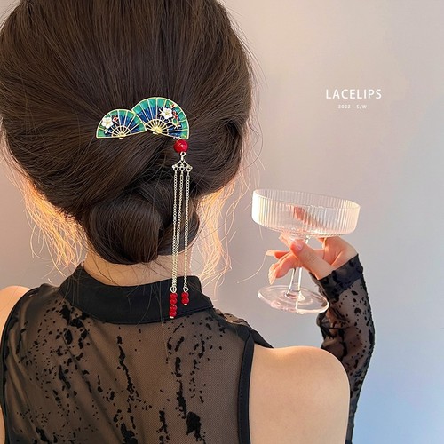 Antique fans tassel hair comb female  hair act the role of hair clasp cheongsam accessories