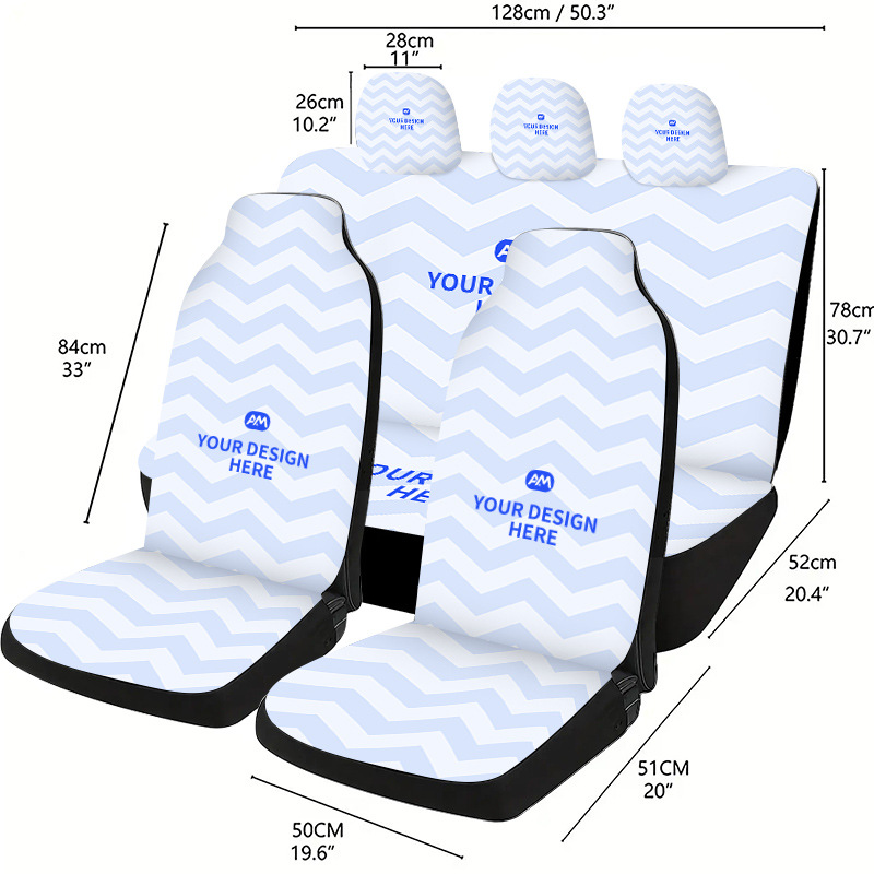 Seven-piece car seat cover set, all-season full-cover seat covers, car protective seat cushion covers, supports custom production based on provided designs