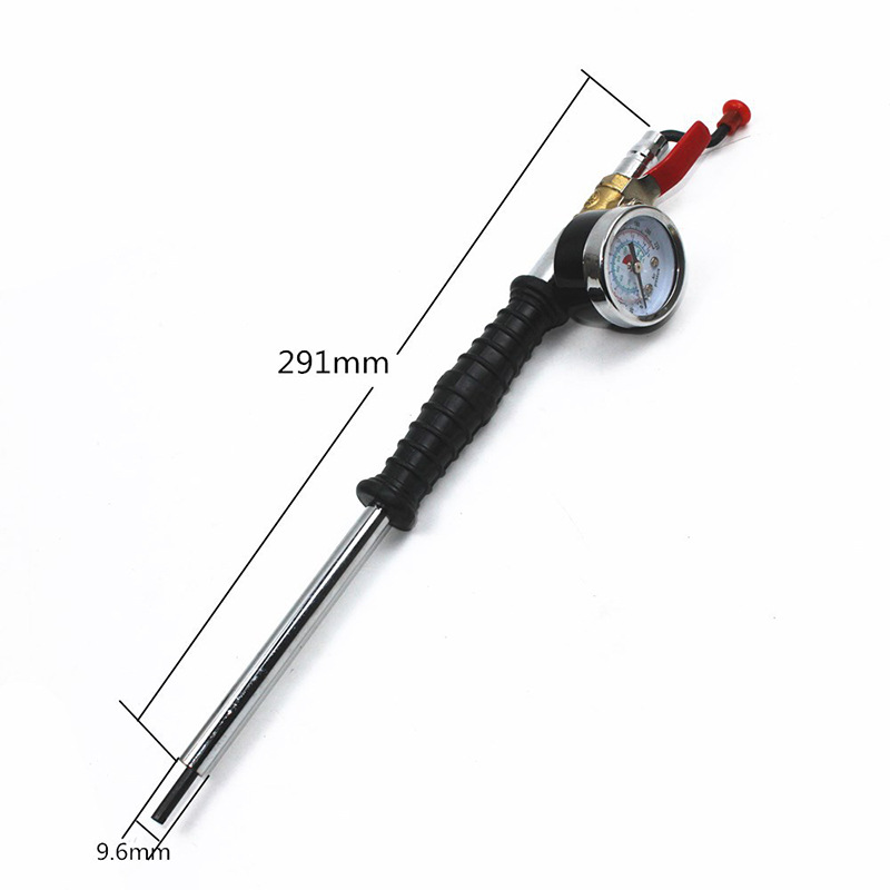 Mango recto cabeza recta con reloj varilla de inflación