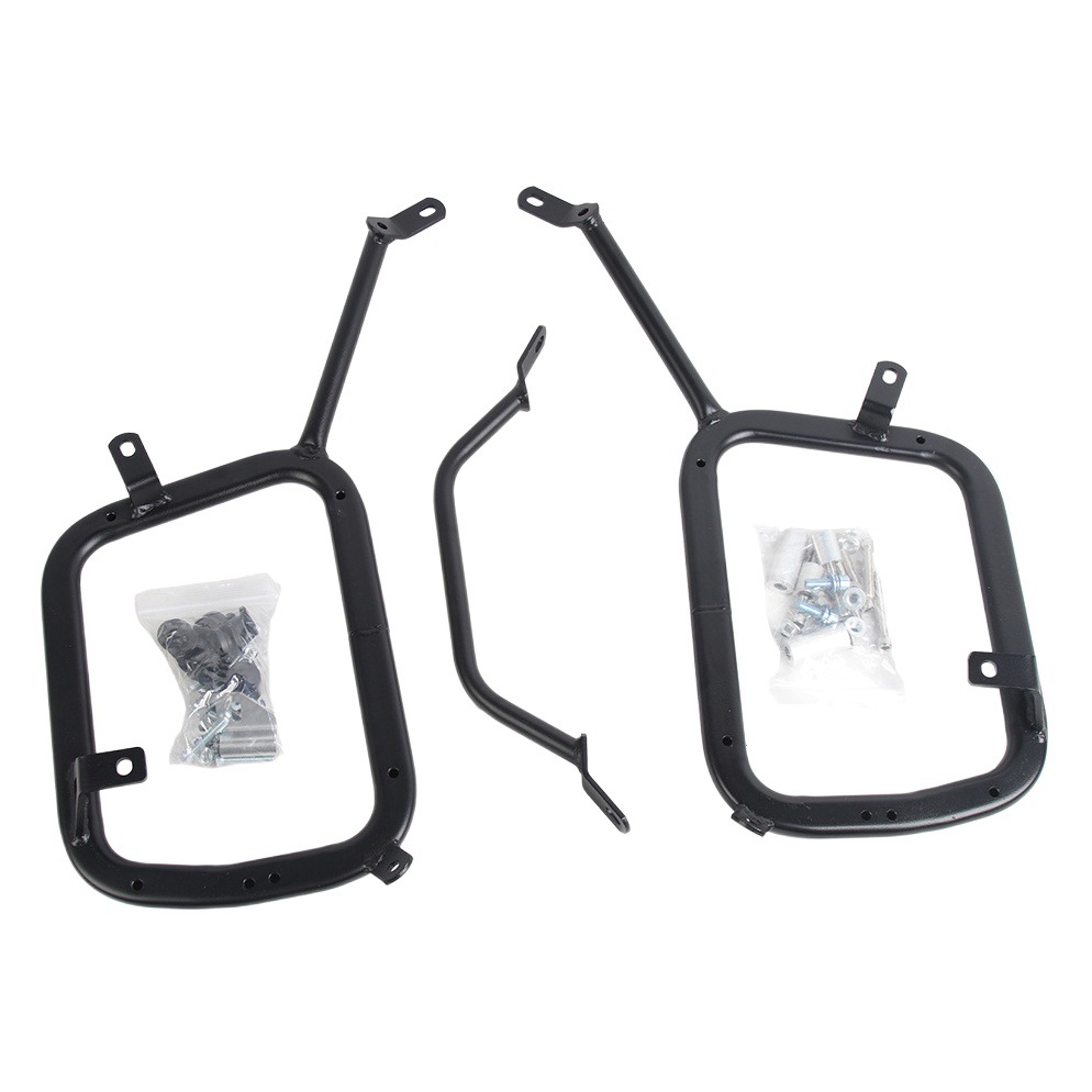 Adecuado para Benali 502 marco lateral jinpeng TRK caja lateral de la motocicleta soporte de acero al carbono caja lateral derecha ocultando soporte de tubo de escape