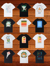 萨布兰卡 Casablanca水洗做旧casablanca短袖美式高街重磅260g纯