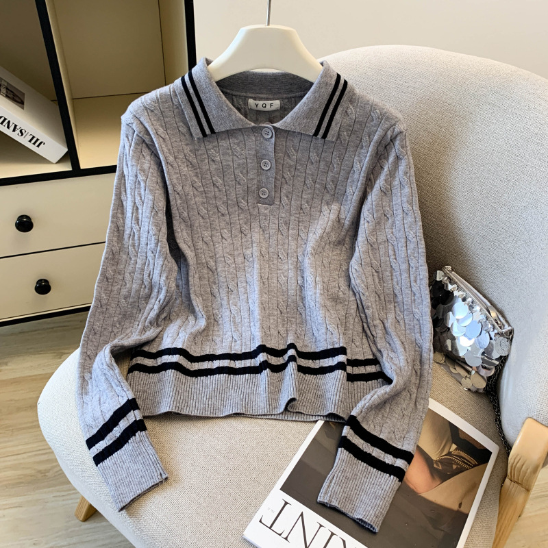 Damen Strickpullover Mit Polokragen Für Den Lässigen Herbst-look_voghion.com