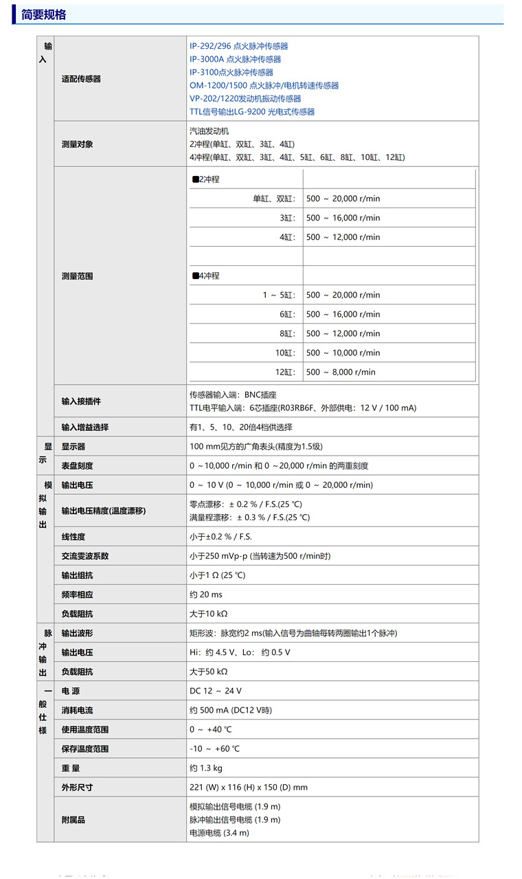 Japan's ONOSOKKI Komano Gasoline Engine Tachometer Vehicle and Bench Trial Dual-uSE Se-1620