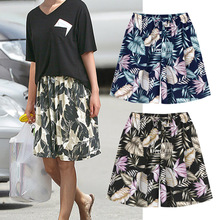 五分短裤女夏季薄款200斤新款高腰宽松直筒阔腿a字裤子花色休闲裤