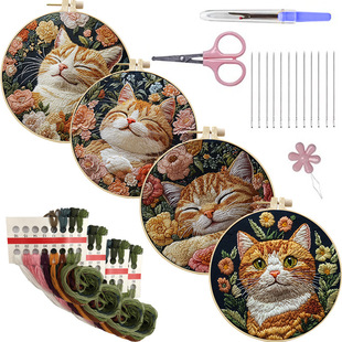 original-cross-border new embroidery diy landscape handmade fabric material bag kit creative handmade needlework english practice