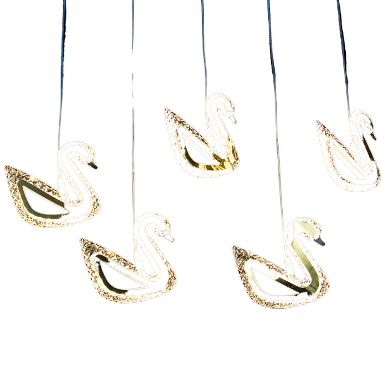 Salón de bodas props techo cinco cabezas Phnom Penh cisne candelabro escenario de bodas atmósfera lámpara colgante para personalizar