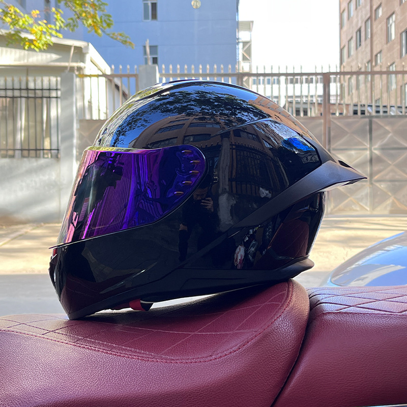 Casco de motocicleta Orz para hombres y mujeres, casco integral de verano con gran alerón trasero para todas las estaciones, certificado por DOT, transfronterizo.