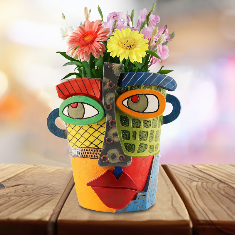 Cross-border fleshy flowerpot resin decoration decoration] face garden micro landscape resin bonsai DIY production in stock