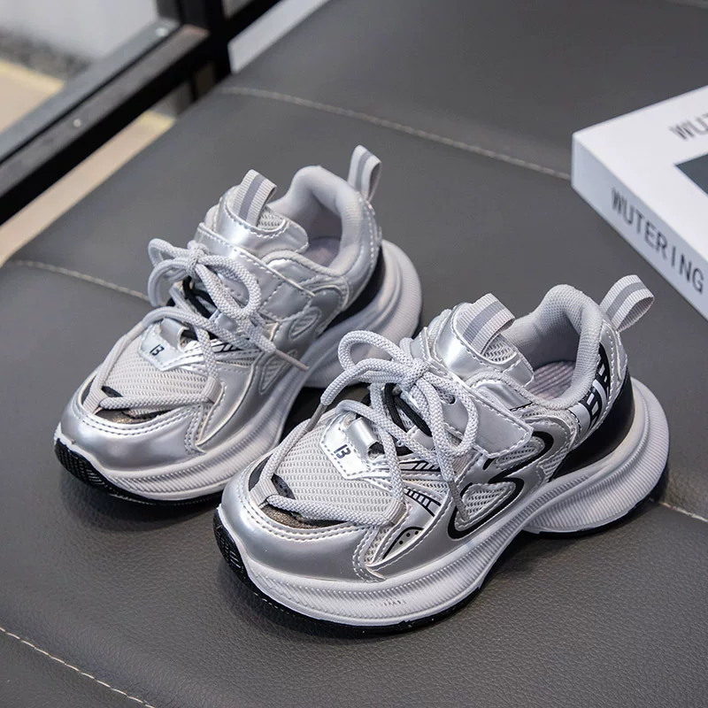 Footwear, mesh non-slip children's sports shoes for boys, autumn, trend of season, soft sole, for teenagers