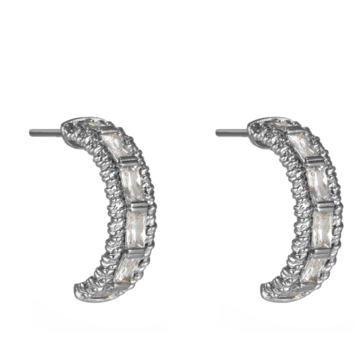 Xuping joyas nuevas gemas artificiales en forma de C pendientes de orejas mujeres lujosas atmósfera europea y americana pendientes de nicho