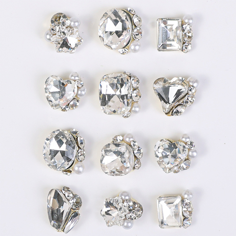 Manicura pila diamante Maillard rhinestone aleación tridimensional perla diamante hecho a mano cristal diamante pila diamante manicura accesorios de la joyería