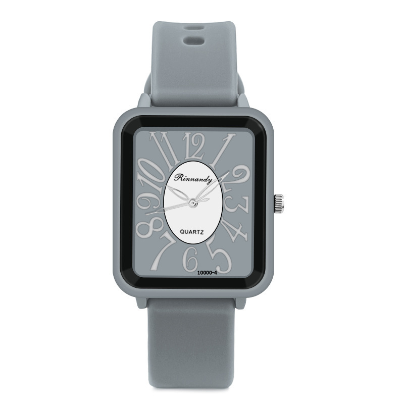 Nieuwe mode eenvoudige vierkante dameshorloge student casual digitale siliconen band dames quartz horloge_voghion.com