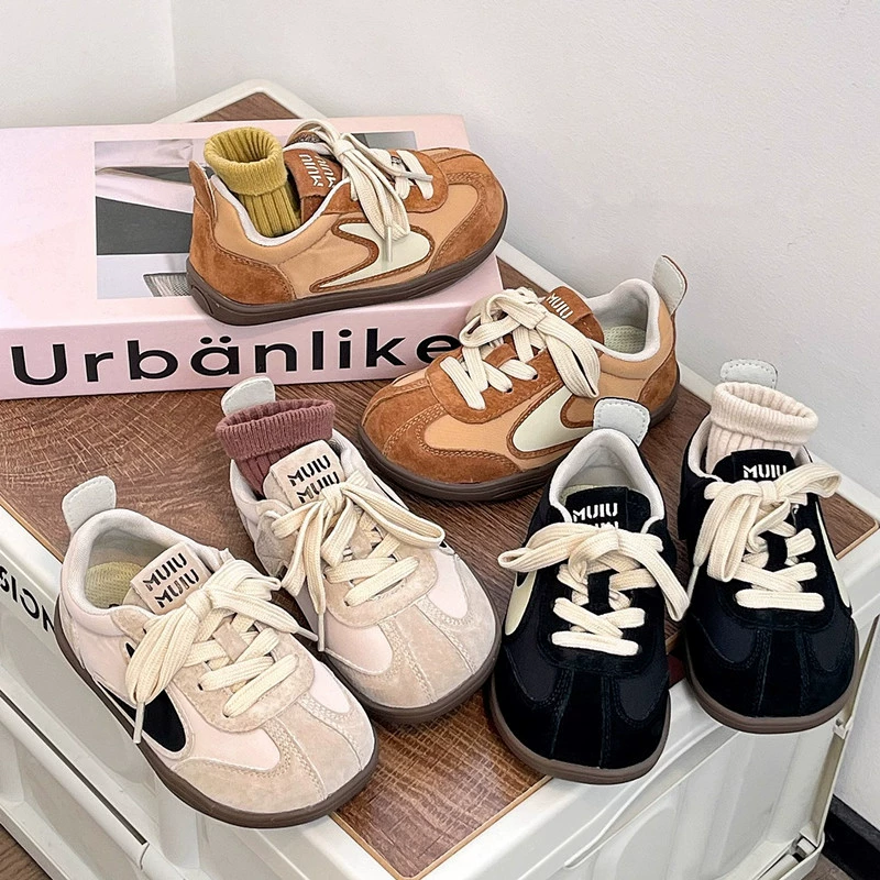 Детская обувь арган модная спортивная обувь весной 2025 новый стиль мальчик ретро девушка мягкая подошва повседневная обувь