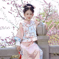 女の子格服新型子供漢服旗装春秋新中国式爆街金清朝格装親子旗服