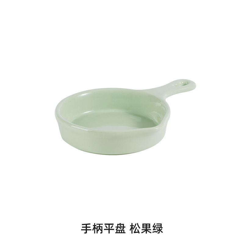 Cerámica nórdica simple con mango para hornear platos de desayuno platos caseros snack platos de ensalada