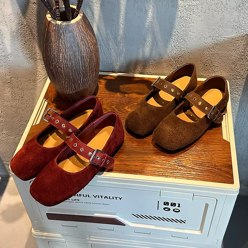 头层羊皮鞋垫浅口玛丽珍鞋女2026春季新款不累脚浅口平底时装单鞋