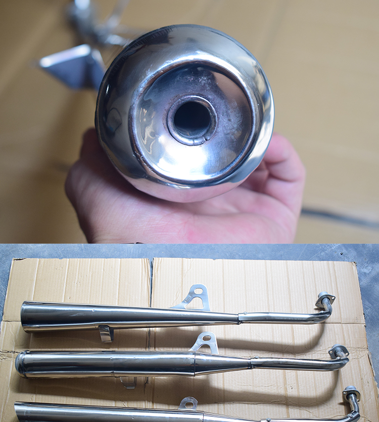 Motorcycle Jh Jialing 70 Jincheng 70 Moped 48 Stainless Steel Muffler Exhaust Pipe Smoke Pipe Exhaust Pipe