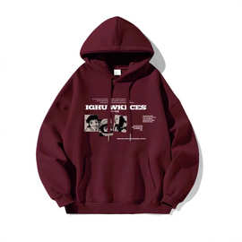 重磅美式高街卡通小众潮牌连帽卫衣男春秋季新款ins设计感复古上