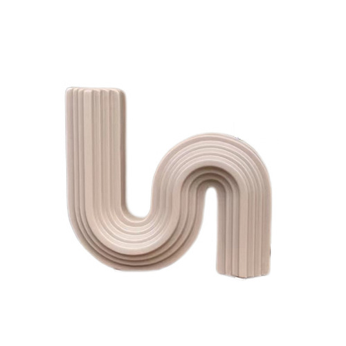ins niche geometric art ceramic vase flower arrangement dried flower vase creative s-shaped home soft decoration ornaments