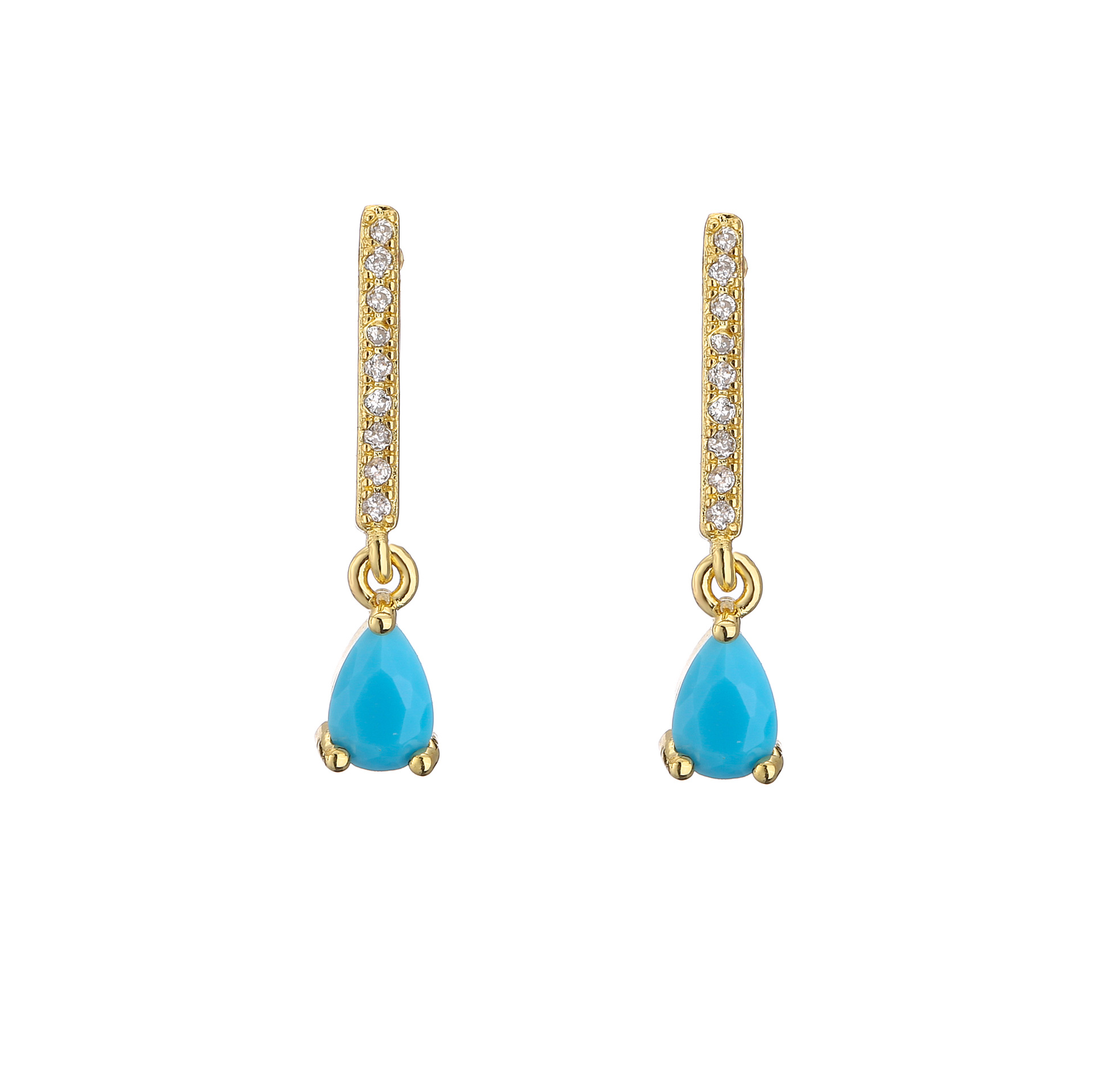 6g Weight Zircon Inlay Material Earrings Classification Wedding, Birthday, Festival Occasion Gem Material Water Droplets Pattern Women'S Gender Fashion Style White, Purple, Green, Blue, Champagne, Black Color Fashion Water Droplets Gem Zircon Earring Sets 3
