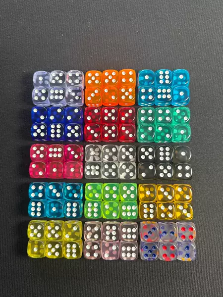 High-Transparency 14mm Colorful Transparent Rounded Corner Acrylic Crystal Dice for Board Games, Role-Playing Games, Entertainment, and Teaching Aids