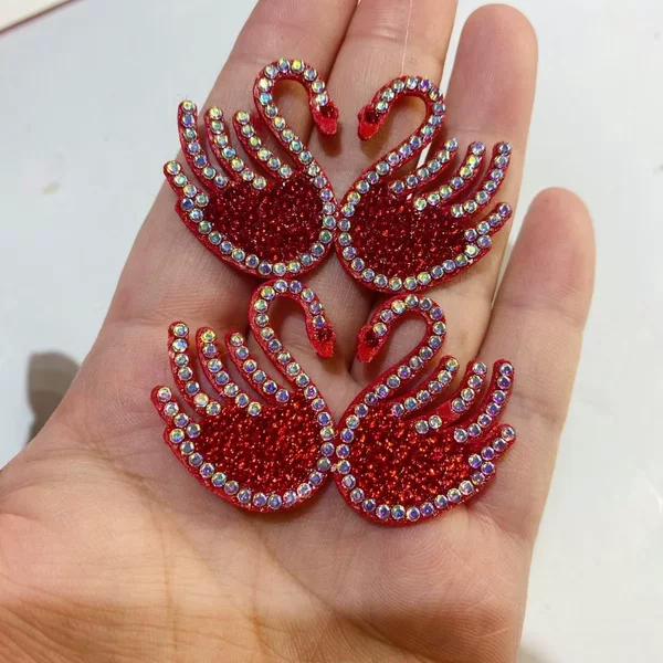 Felt cloth with diamond imitation pearl sequins hollow butterfly swan diy children's headwear material accessories