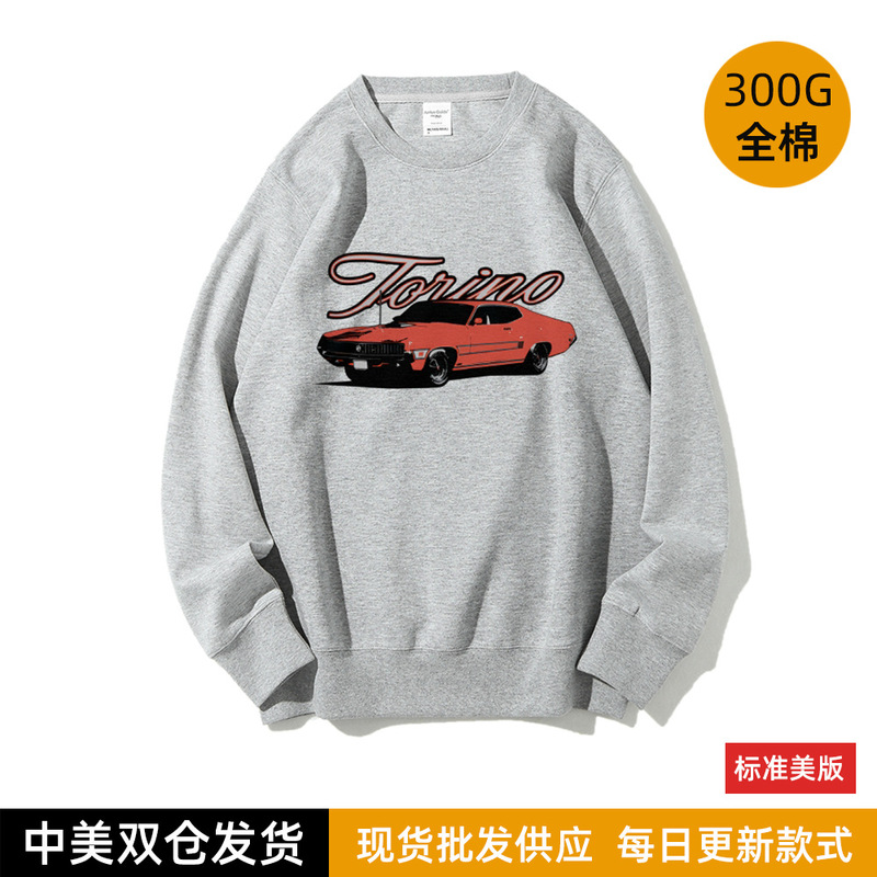 Tiktok Popular Retro 1970 Ford Turin Loose Pullover Sweatshirt for Men and Women