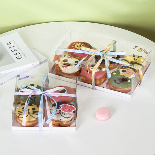 Children's Day Children's Day 4 pieces 6 pieces donut fruit tower kindergarten souvenir puff cake packaging box