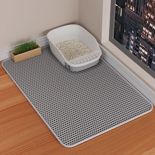 【10,000 Times Rebuy】Double-Layer Super Large Cat Litter Mat Splash Proof Mat Anti-Tracking Hollow Filter Splash Proof Sand Control Cat Litter