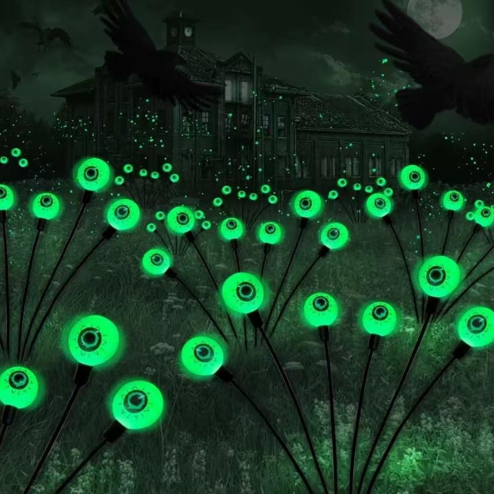 8개의 녹색 안구 조명 - 항상 깜박임