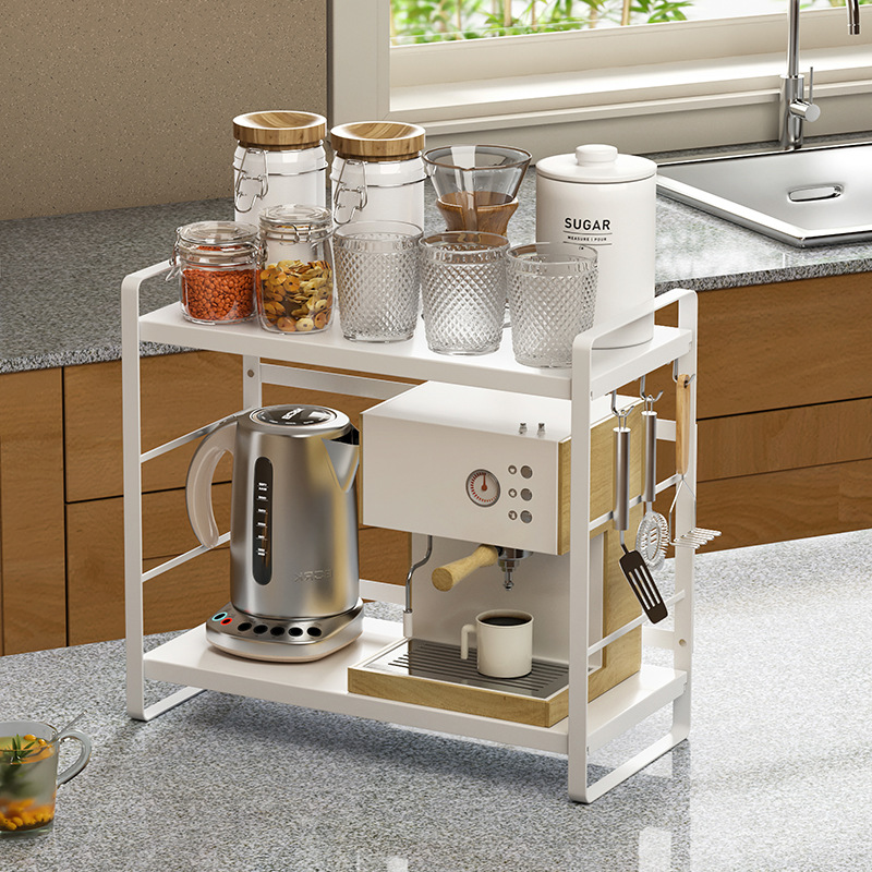 厨房用品调料分层收纳架台面双层隔板放锅具家用碗碟铁艺收纳架子