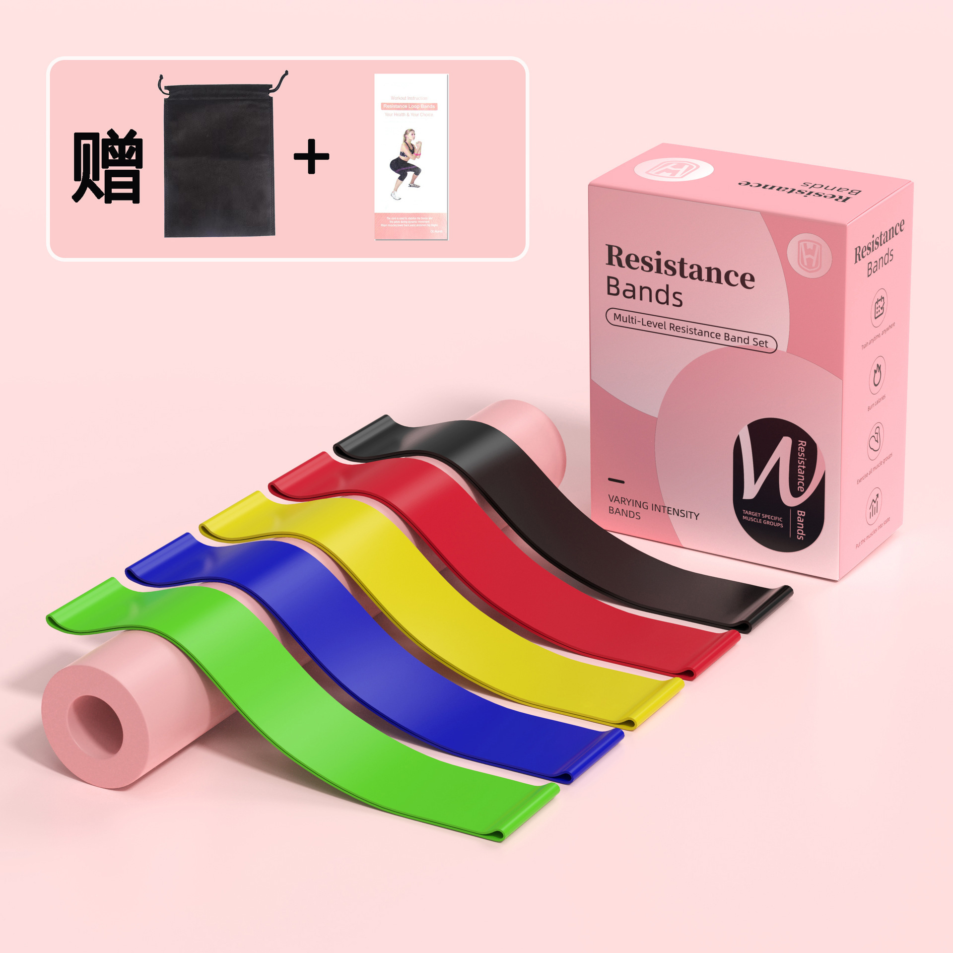 Cinturón de resistencia Cinturón de yoga Entrenamiento deportivo para fitness Cinturón de tracción de glúteos Sentadilla de piernas Cinturón elástico de baile Cinturón de estiramiento