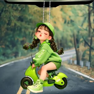 Cross-border new charming little girl hot car pendant car pendant Christmas tree key chain decoration